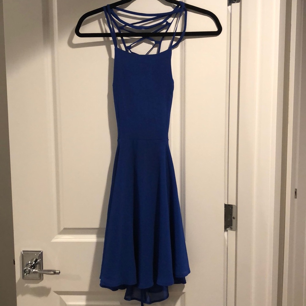 LULUS Royal Blue Strappy Back Dress